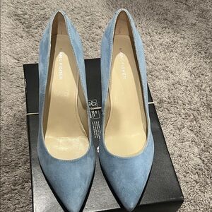 Marc Fisher Light Blue Suede Heels